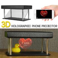 Juodas Stovas Projektorius Piramidė Holograminis Ekranas 3D Mobiliojo Telefono Hologramos Dėžutės Ekranas Prabangi Vitrina 3.5-6  Naudojimui Naujas