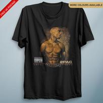 2Pac TShirt Mens Tupac Shirt Gangster Rap Shirt Until The End Unisex Tee S black