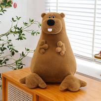 Groundhog Doll White Bear Plush Toy Pillow Doll Sleeping Children's Day Gift 45cm brown