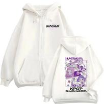 Demon Hunters K-pop Zipper Hoodie Women Harajuku Long Sleeve Cartoon Warm Comfortable Fashion Oversized Zip Up Sweatshir S balta