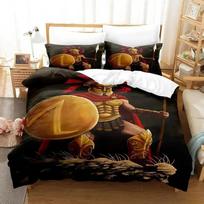 Spartan Bedding Set Single Twin Full Queen King Size Bed Set Adult Kid Bedroom Duvet cover Sets 3D Print Anime Bed Sheet Set 70x133cm 2pcs black