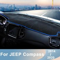 For Jeep Compass MP M6 2017 2018   Car Dashboard Cover Mats Avoid Light Pads Anti-UV Carpets Protector Accessories LHD Black Side gray