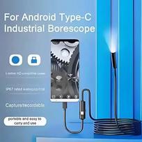 7,0 mm USB-C endoskopinė kamera, IP67 atspari vandeniui, su 6 reguliuojamomis šviesos diodais, lankstus boroskopas Android/PC/Telefono apžiūrai 5m juoda