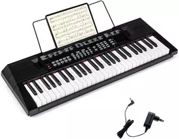 Promotion 54 klavišų pianino klaviatūra pradedantiesiems juoda