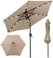 Promotion 230 cm skėtis su LED saulės apšvietimu
