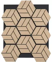 Promotion 4 vnt. akustinės sienų plokštės 81x66 cm, 9 šešiakampės medinės plokštės