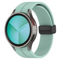 Magnetic Silicone Strap for Samsung Watch 7 6 5 4 40 44mm/5 Pro 45mm No Gaps Folding Buckle Band for Galaxy Watch 6/4Classic Watch 4Classic 42 46 gray