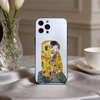 T-Bučinys Gustav K-Klimt Tapyba Telefono dėklas Skirta iPhone 17pro,16,15,14,13,12,11 Plus,Pro Max,XS,Minkštas Silikoninis Juodas Dangtelis iPhone16pro white