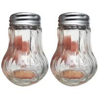 2Pcs Kitchen Spice Salt Pepper Seasoning Shaker Jar BBQ Cooking Glass Bottle