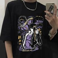 Anime Jojo Bizarre Adventure marškinėliai vyrams Jotaro Star Platinum manga grafiniai marškinėliai vyrams moterims mada trumpomis rankovėmis kasdieniai viršutiniai drabužiai S juoda