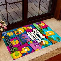 Simpsons Gta Vi Mashup Themed Anti-Slip Rugs - Polyester Home Decor, Suitable for Bedrooms, Living Rooms, Doorways, Studios, and Decorations 40cmx60cm