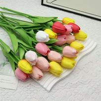 5-15Pcs  Artificial Tulip Bouquet Fake Flower for Christmas Candy Wedding Birthday Ceremony Decor Home Garden Bouquet Decoration 5pcs yellow