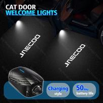 2pcs USB Rechargeable Car Door HD LED Lamps Projector Courtesy Welcome Lights For Chery Jaecoo J7 J8 2023-2025 Auto Accessories black