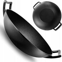 Ketaus wok keptuvė 36 cm, tinkama indukcinei viryklei ir židiniui