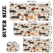 Anime Pattern Mouse Pad XL Computer Office Table Mat Rubber Antislip Gaming Keyboard Mouse Pad Long Desk Pad Dachshund Playmat 800x400x2mm beige