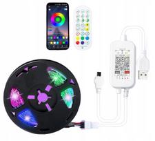 LED šviesos juosta 5 m, RGB, su programėle ir pulteliu, televizoriams 65–85