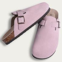 Litfun New Women Clogs For Women Stylish Cork Suede Mules Slipper Classic Cork Antislip For Outside Slide Shoes With Arch Support 36 gray