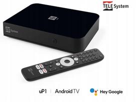 TV priedėlis TELE System Box UP1 4K, Android TV, nuotolinio valdymo pultas, Bluetooth, Google Assistant