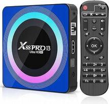 TV priedėlis X88 PRO 13, 4/64GB, 8K, Android 13, WiFi 6, Bluetooth 5.0, HDR10