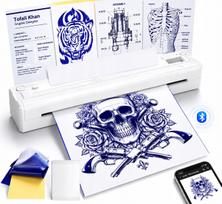 Nešiojamas belaidis Bluetooth spausdintuvas A4 dydžio tatuiruočių šablonams