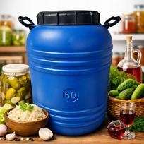 Plastikinis 60 l rauginimo statinys, sertifikuotas