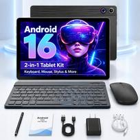 Planšetė 10.1" Android 16, 64GB atmintis, 1 TB plėtra, su Wi-Fi, klaviatūra, pele ir rašikliu