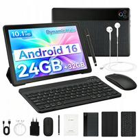 Planšetė Android 16, 10", 24GB RAM, 1 TB TF, Face ID, OTG, WiFi 6, Bluetooth, su klaviatūra