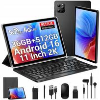 Planšetė 11", 36GB RAM, 512GB atmintis, aštuonių branduolių procesorius, 4G LTE/SIM, 5G WiFi, 2K (2000x1200) ekranas