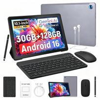 Planšetinis kompiuteris 10.1" Android 16, 30GB+128GB, 6000mAh, su klaviatūra, pilkas