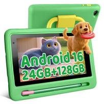 Vaikiškas planšetinis kompiuteris 7", Android, 3/128GB, tėvų kontrolė, žalias