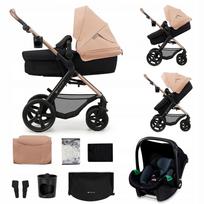 Kūdikio vežimėlis Kinderkraft MOOV 2 3in1 su MINK PRO sėdyne, smėlio spalvos