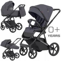 Vežimėlio ir lopšio rinkinys 3in1, dideli ratai, reguliuojamas, 0–22 kg, priekinis ir galinis