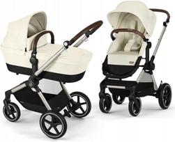 Vežimėlis Cybex Eos Lux su 2 viename Seashell Beige lopšiu (Taupe)