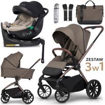 Vežimėlis su ISOFIX bazė, lopšiu ir dideliais ratais 4in1