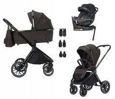 Vežimėlis ADAMEX SPARK 4in1, šokoladinės rudos spalvos, BUZ PRO + sukamasis pagrindas I-SOFIX