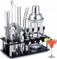Kokteilių ruošimo rinkinys BARTENDING 17 dalių XXL su plaktuvo taure