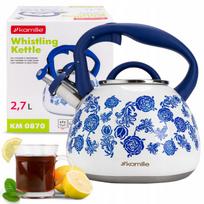 Virdulys KAMILLE, 2,7 l, emaliuotas, tinka dujinėms ir indukcinėms viryklėms, nerūdijantis plienas