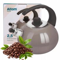 Emaliuotas virdulys Altom Design, 2,5 l, su švilpuku, tinka indukcijai ir dujinei viryklei