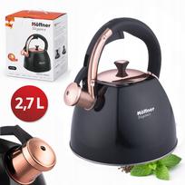 Arbatinukas su švilpuku 2,7 l, juodas, GLOSS ROSE GOLD, nerūdijančio plieno, tinka indukcijai
