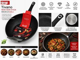 Wok keptuvė Berretti Tivano 28 cm, indukcijai, nelimpanti, be PFOA