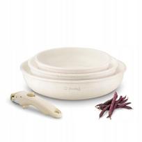Keptuvių rinkinys Starke Pro Compacti Cream su nuimamomis rankenomis, 20/24/28 cm, indukcinės