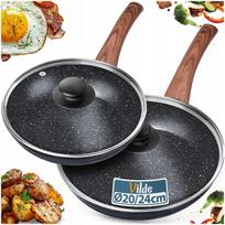 Keptuvių ir troškintuvų rinkinys GRANITe su dangčiais, 20 cm ir 24 cm, 2 vnt.
