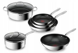 Plieninių keptuvių rinkinys TEFAL Infinite, indukcinėms ir dujinėms viryklėms, nelimpančios, 6 vnt.