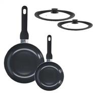 Keptuvių rinkinys ZWIEGER VIRTU, 20 cm ir 28 cm, nepridegančios, su dangčiais, 3in1