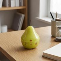 Mechanical Kitchen Timer Minute Markings PearShaped Glossy Timekeeping Tool yellow