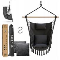 Pakabinamas krėslas Dondolio, braziliško stiliaus, su 3 pagalvėlėmis, 150 kg, boho dizainas