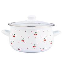 Emaliuotas puodas Altom Design Cherry, 3,5 l, 22 cm, tinka indukcinei ir dujinei viryklei