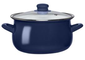 Emaliuotas puodas Altom Design, 1,9 l, su stikliniu dangčiu, mėlynas, tinkamas indukcinei ir dujinei viryklei