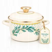 Emaliuotas puodas Metalac Green Line, 20 cm, 3,5 l, tinka indukcijai ir dujoms, kreminės spalvos