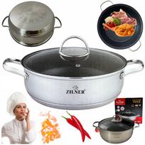 Platus puodas su marmurine danga, 28 cm, 6,5 l, plieninis